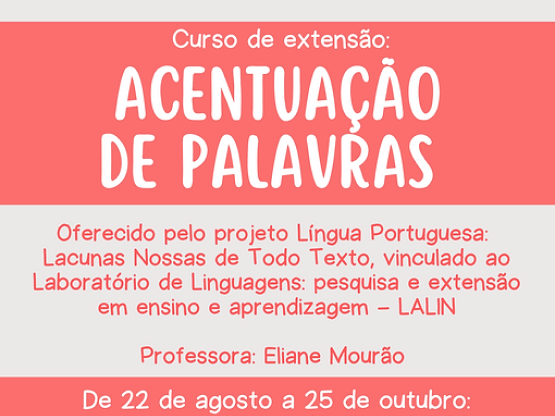 Primeira turma do Curso de Acentuação de Palavras