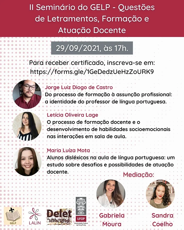 II Seminário do GELP – Questões de Letramento, Formação e Atuação Docente